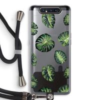 Tropische bladeren: Samsung Galaxy A80 Transparant Hoesje met koord