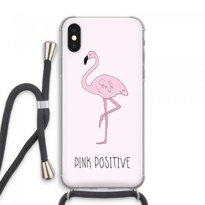 Pink positive: iPhone XS Max Transparant Hoesje met koord
