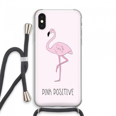 Pink positive: iPhone XS Max Transparant Hoesje met koord