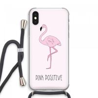 Pink positive: iPhone XS Max Transparant Hoesje met koord