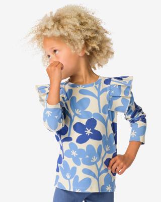 HEMA Kindershirt Bloemen Blauw (blauw)