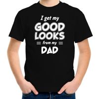 Good looks from my dad cadeau t-shirt zwart voor kinderen - thumbnail