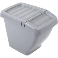 Wham - Bam Upcycled Opbergbox met Deksel 30 liter - Kunststof - Grijs - thumbnail