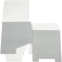 Creativ Company Kartonnen doos, h: 10 cm, l: 25 cm, b: 22 cm, lichtgrijs, 1 stuk