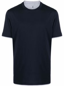 Brunello Cucinelli t-shirt en coton à manches courtes - Bleu