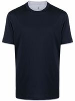 Brunello Cucinelli t-shirt en coton à manches courtes - Bleu