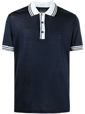 Billionaire polo à logo en jacquard - Bleu