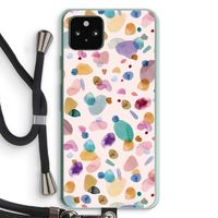 Terrazzo Memphis Pink: Pixel 5a 5G Transparant Hoesje met koord