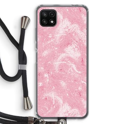 Abstract Painting Pink: Samsung Galaxy A22 5G Transparant Hoesje met koord
