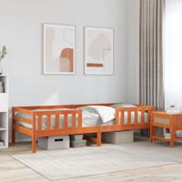 Bedframe zonder matras massief grenenhout wasbruin 90x200 cm