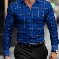 Bon&Bon Homme Men's Plaid Print Long Sleeve Shirt - Pink Regular Fit Multicolor / M