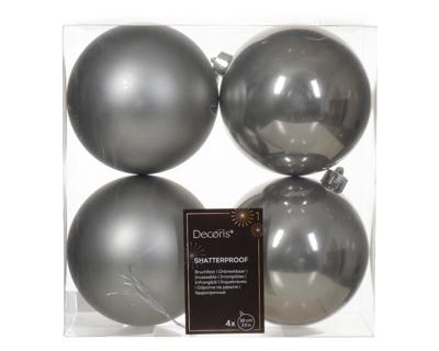 Kerstbal kunststof d10 cm mgrs 4st kerst - Decoris