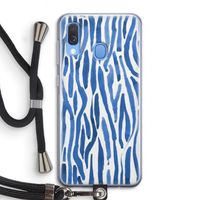 Blauwe nerven: Samsung Galaxy A40 Transparant Hoesje met koord