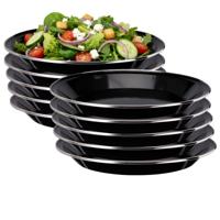 Redcliffs Campingborden - 10x stuks - zwart - 24 x 2 cm - emaille - kamperen/outdoor - borden