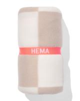HEMA Plaid 130x150cm fleece geblokt (bruin)