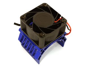 Integy 42mm Motor Heatsink & 40x40mm Cooling Fan 16k rpm - 1/10 Traxxas & Arrma - Blauw