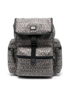 Dolce & Gabbana Kids sac à dos à logo embossé - Marron