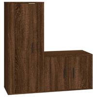 The Living Store televisiekastenset - Klassiek - Tv-meubel - 57x34.5x40 cm - 40x34.5x100 cm - Kleur- Bruineiken