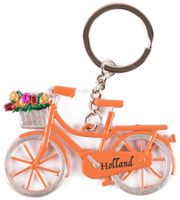Matix sleutelhanger Holland Tulpen 7 cm staal oranje - thumbnail