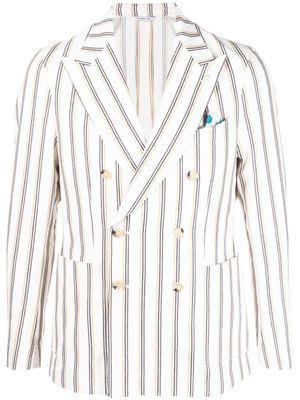 Manuel Ritz blazer rayé à boutonnière croisée - Tons neutres
