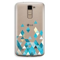 Gekleurde driehoekjes blauw: LG K10 (2016) Transparant Hoesje