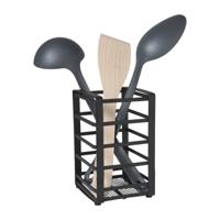 Bestekhouder metaal - zwart - 16.5x10x10 cm Bestekhouder metaal - zwart - 16.5x10x10 cm