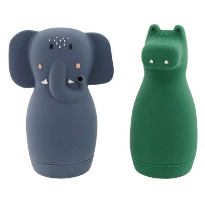 Trixie badspeelgoed squeezy dieren - mrs. elephant & mr crocodile