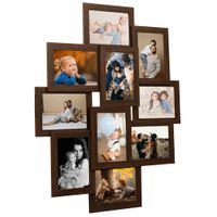 VidaXL Fotolijst voor 10x(13x18 cm) foto mdf donkerbruin