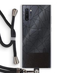 Geometrische lijnen zwart: Samsung Galaxy Note 10 Plus Transparant Hoesje met koord