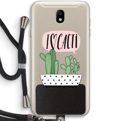 I love cacti: Samsung Galaxy J7 (2017) Transparant Hoesje met koord