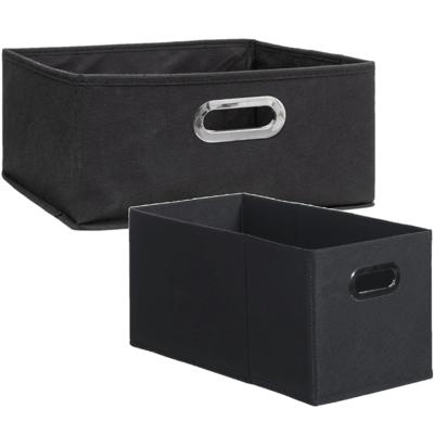 5Five opbergmanden - kastmanden - 2x stuks - 7 en 14 liter - donkergrijs - linnen