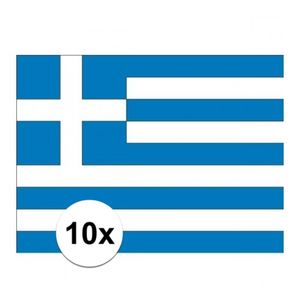 10x stuks Vlag van Griekenland plakstickers