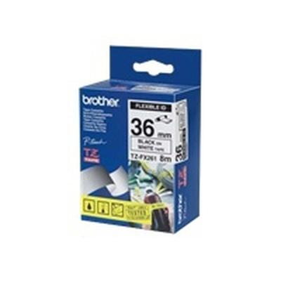 Gelamineerde Tape voor Labelmakers Brother TZEFX261 Wit Zwart/Wit