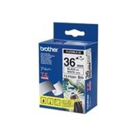 Gelamineerde Tape voor Labelmakers Brother TZEFX261 Wit Zwart/Wit