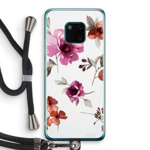 Geschilderde bloemen: Huawei Mate 20 Pro Transparant Hoesje met koord