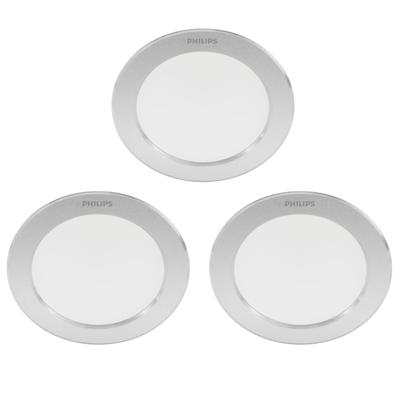 Philips Set van 3 inbouwspotsDiamond Ø 9,5cm metaalgrijs - 77809500