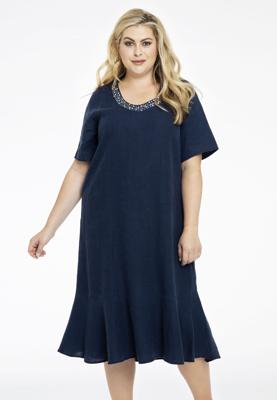 Yoek Jurk mets | Blauw | Maat 58/60