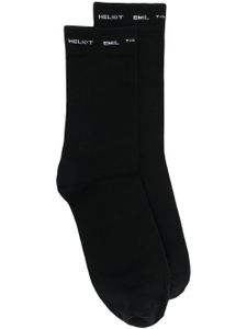 HELIOT EMIL chaussettes à logo en intarsia - Noir