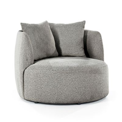 Eleonora Fauteuil 'Louis' Bouclé, kleur Grijs