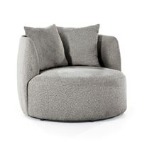 Eleonora Fauteuil 'Louis' Bouclé, kleur Grijs