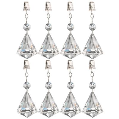 Tafelkleedgewichtjes kristallen - 8x - diamant vorm - glas - tafelkleed hangers Tafelkleedgewichtjes kristallen - 8x - diamant vorm - glas - tafelkleed hangers