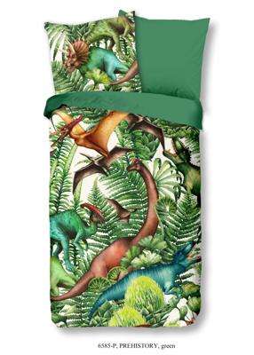 Good Morning Kinderdekbedovertrek "dinosaurussen" - Groen - (135x200 cm) - Katoen Good Morning Kinderdekbedovertrek "dinosaurussen" - Groen - (135x200 cm) - Katoen