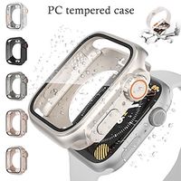 Horlogekast Compatibel met: Apple Watch Series 8 7 41mm 45mm / Series 6 5 4 SE 40mm 44mm Krasbestendig Bumper volledige dekking Rondom beschermend Gehard glas / PC Horloge Deksel Lightinthebox - thumbnail