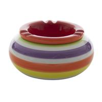 Stormasbak - rond - terras asbak - rood - keramiek - 14 x 7 cm
