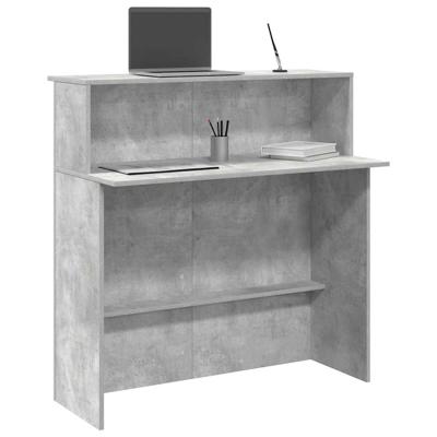 Receptiebalie 100x50x103,5 cm bewerkt hout betongrijs