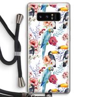 Bloemen tukan: Samsung Galaxy Note 8 Transparant Hoesje met koord
