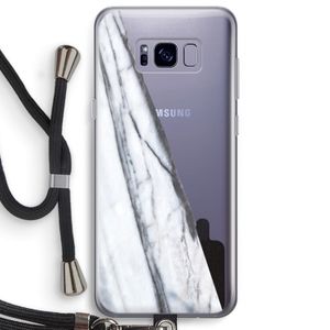 Gestreepte marmer: Samsung Galaxy S8 Plus Transparant Hoesje met koord