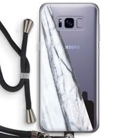Gestreepte marmer: Samsung Galaxy S8 Plus Transparant Hoesje met koord