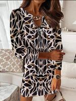 Casual Geometric Loose Dress With No