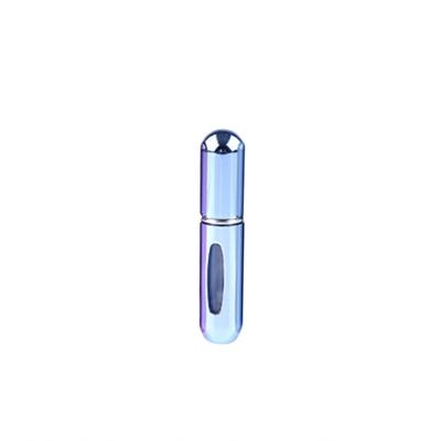 Portable mini aluminium hervulbare parfum fles spray lege cosmetische containers verstuiver capaciteit: 5ml (helder blauw)